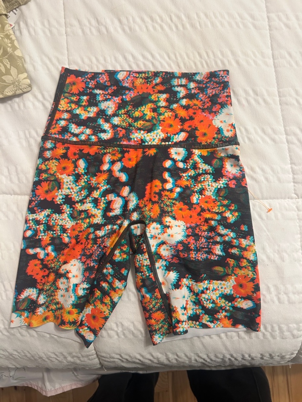 Aerie Floral Women’s Bike Shorts - Black & Orange
